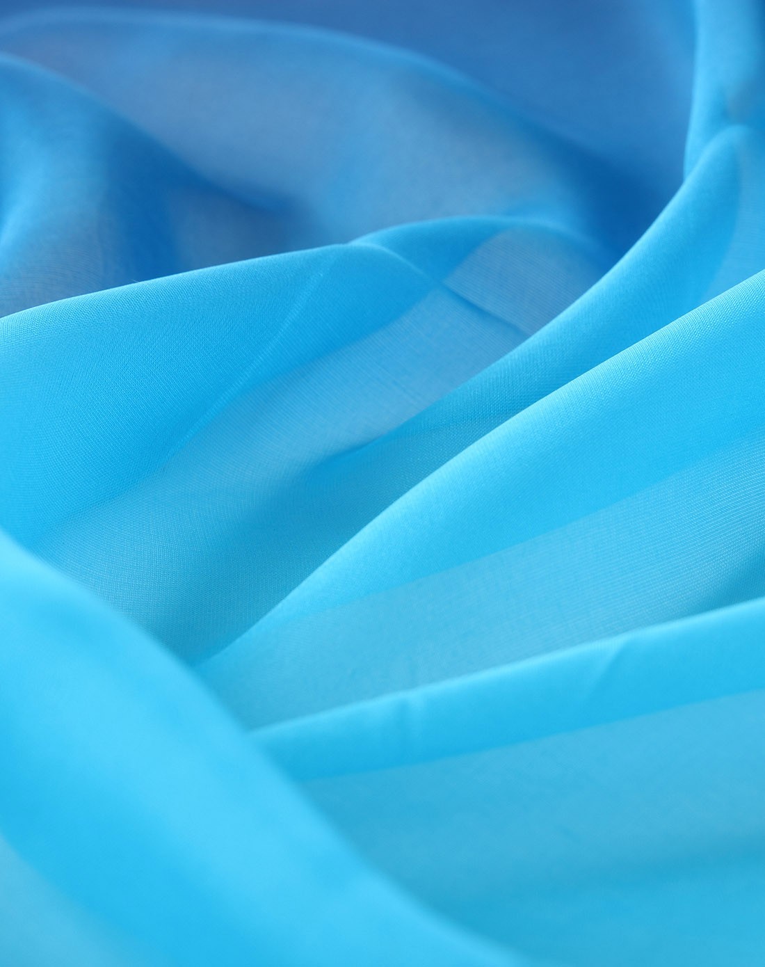 经典过渡色两色渐变雪纺长巾天蓝深蓝