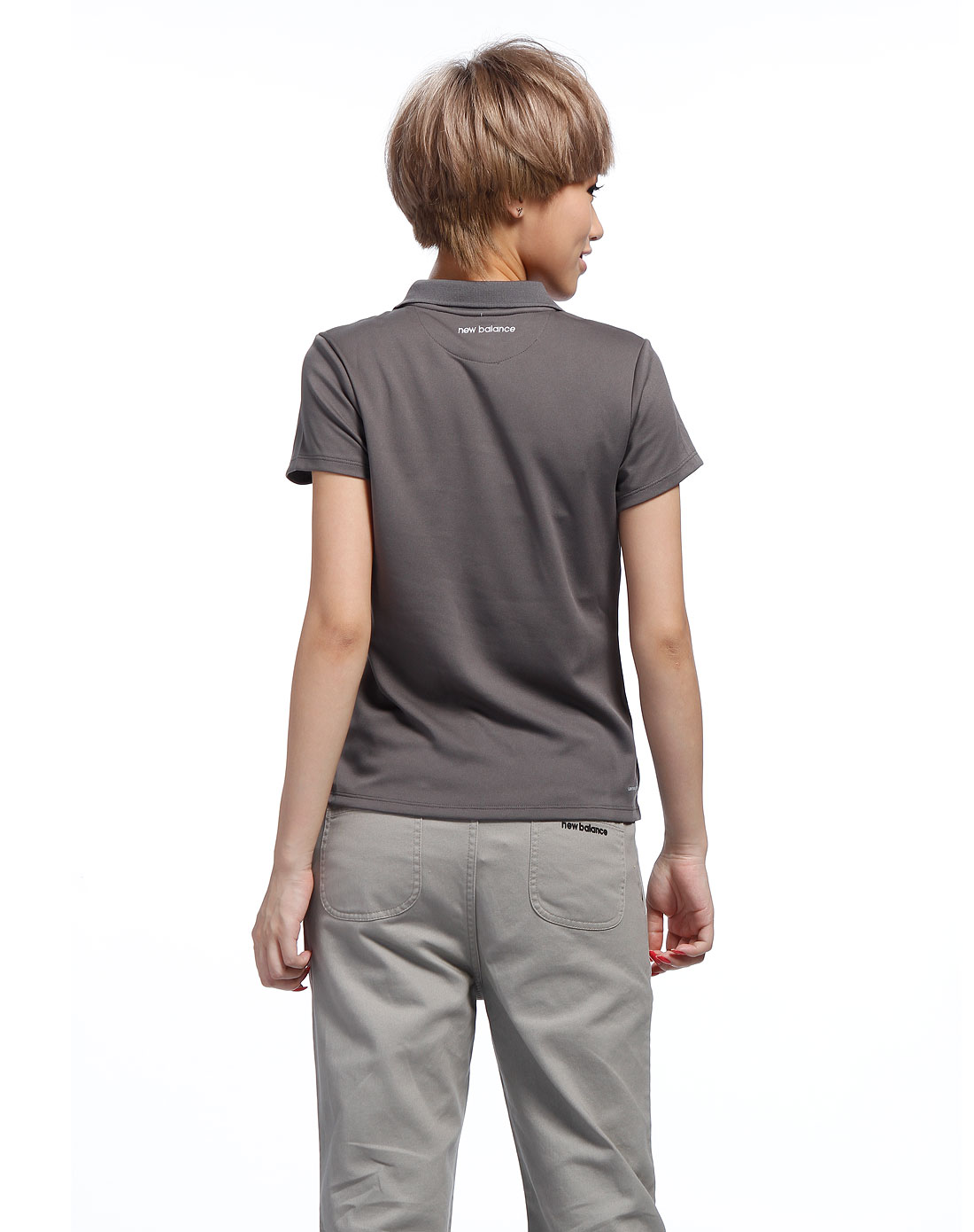 新百伦new balance 女款黑褐色短袖polo衫