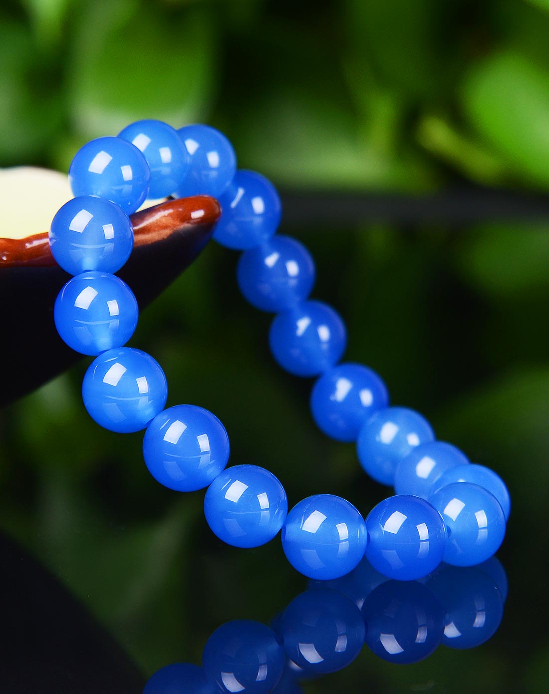 极品蓝玉髓时尚简约手串附证书