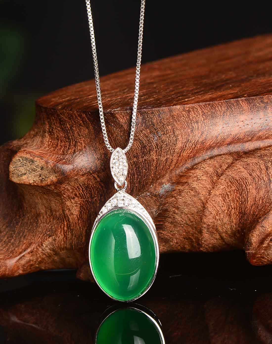 金万年kimani珠宝专场-s925银镶玉髓大水滴吊坠