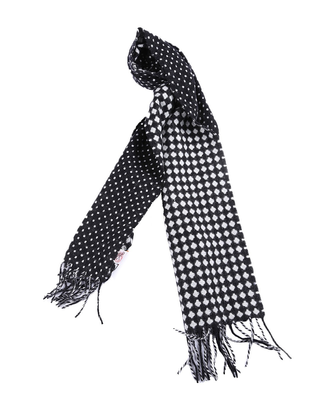 中性黑白格轻起毛多臂格围巾