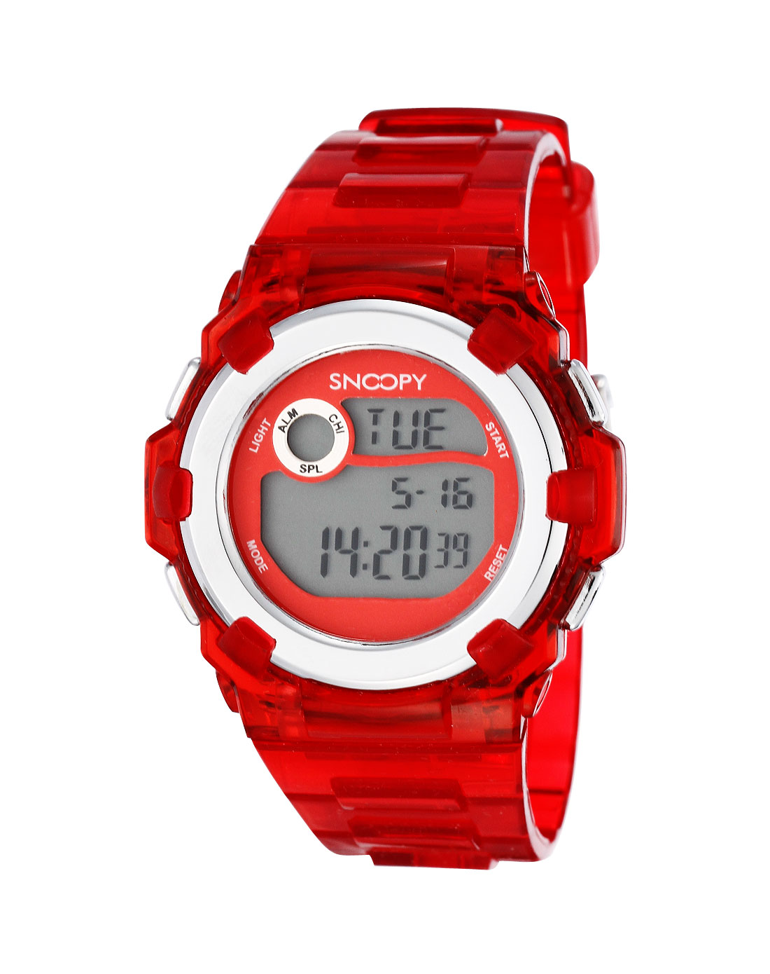 snoopy卡通手表专场 (无图)中性红色胶带运动电子表