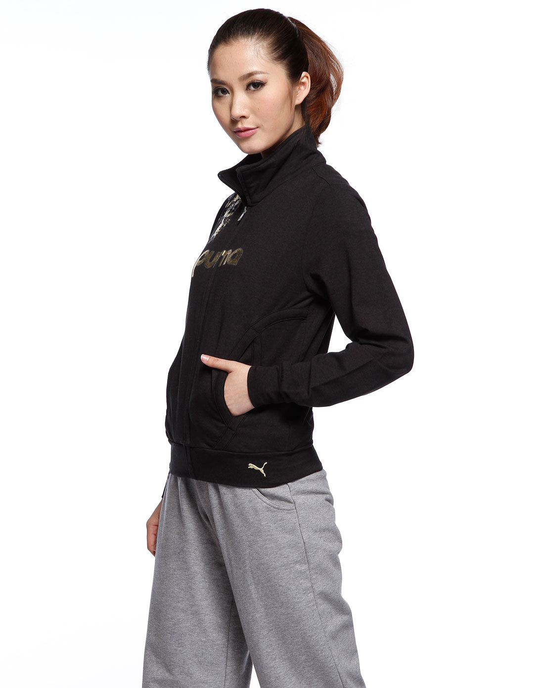 女款黑色印花休闲百搭长袖外套