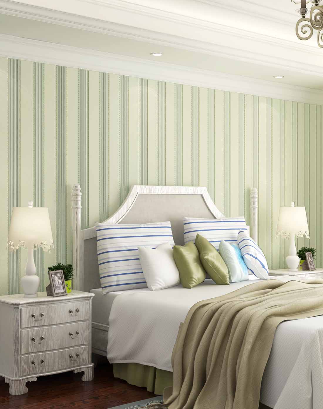 旗航3d立体简约百搭 卧室客厅壁纸