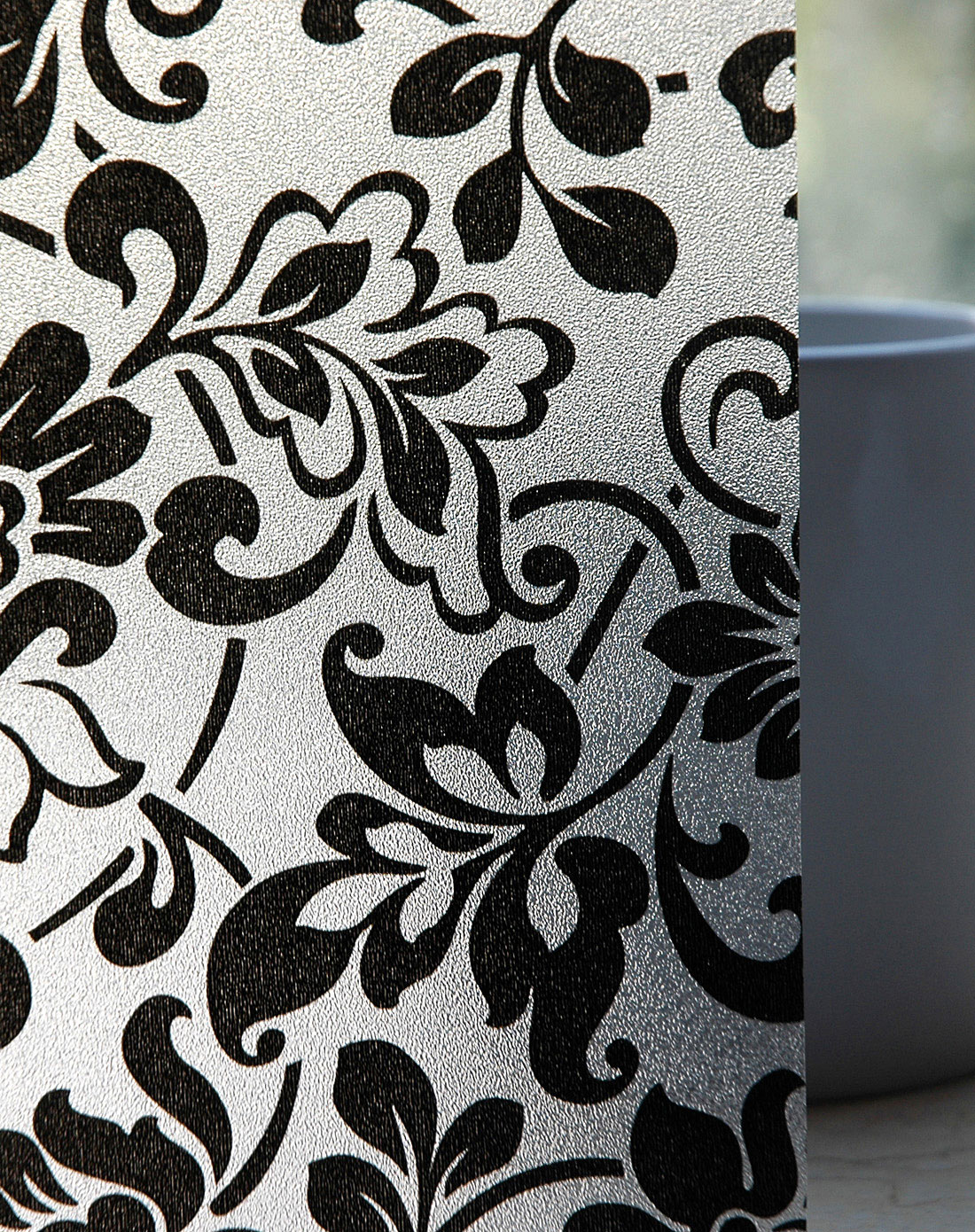 黑色花纹静电玻璃贴 2m/卷