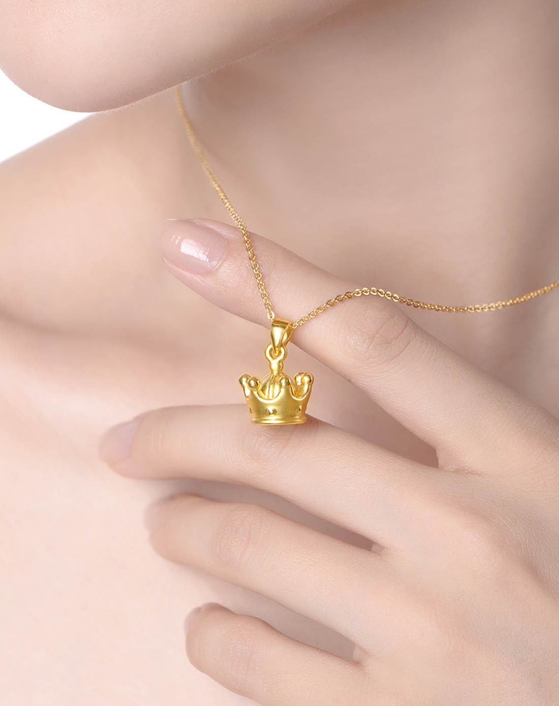 中国黄金珠宝专场-千足金硬金幸福皇冠挂件1.58g