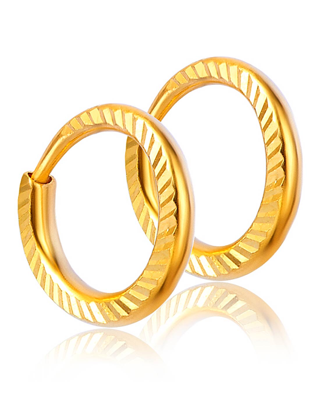 洁净光砂黄金耳环(计价)0.96g