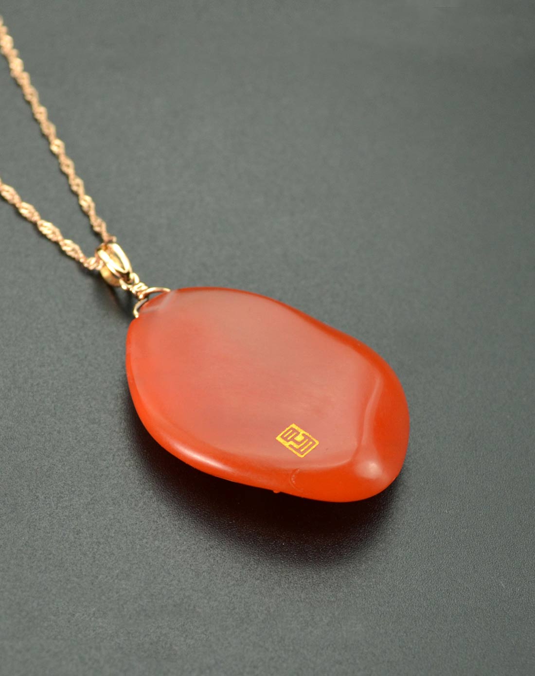 南红玛瑙满肉柿子红美人脸吊坠李俊昌落款