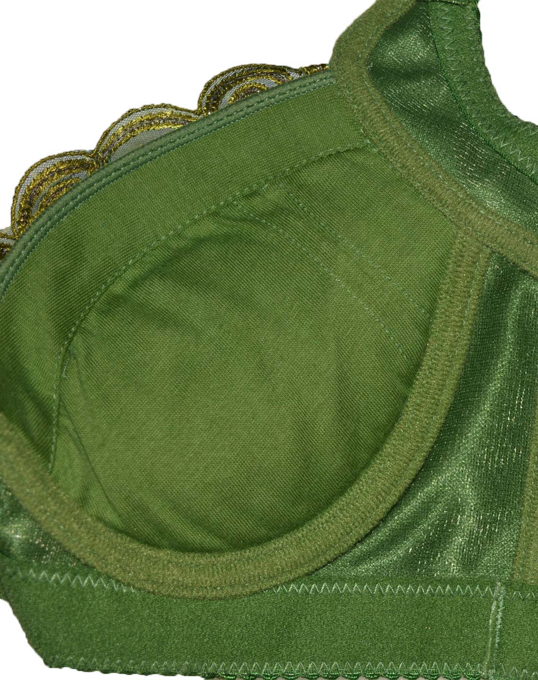 霞黛芳内衣专场 绿色格纹绚丽非凡3/4厚杯文胸