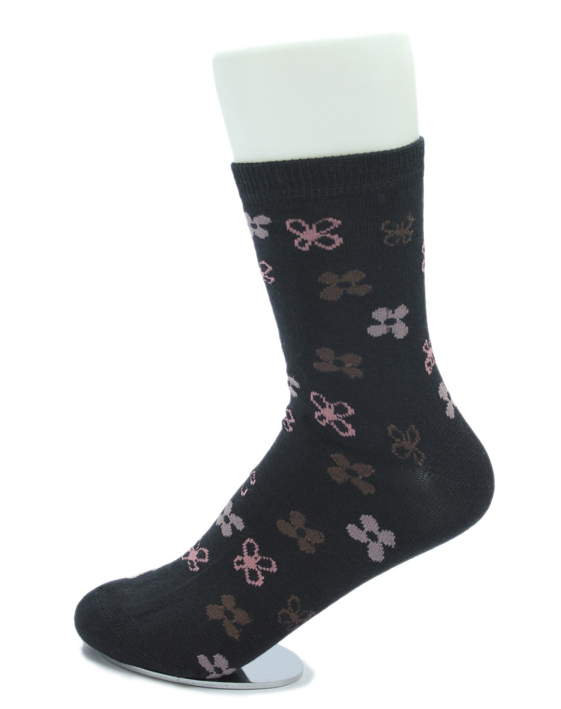 优尤咔yuuka袜子专场5双装发热纱四叶草提花女袜(颜色随机)120066