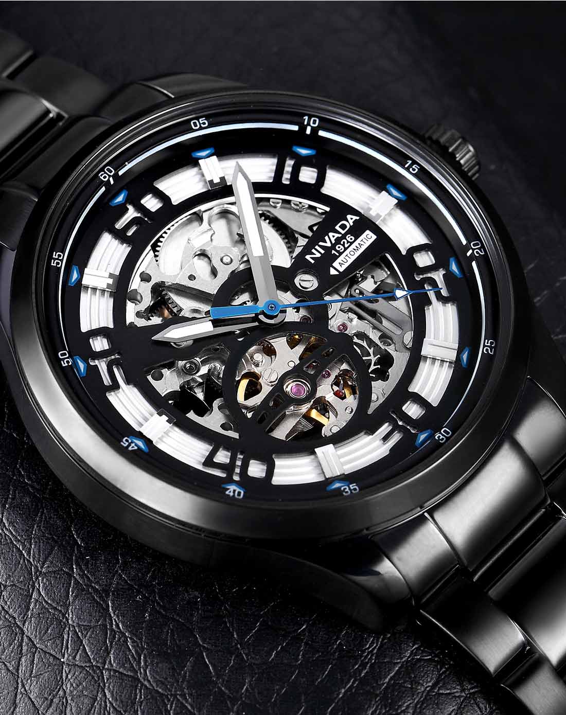 男款 霸气镂空黑钢机械表