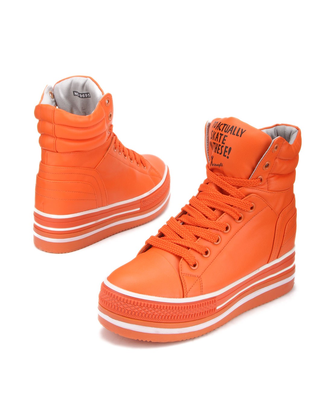 2014年橙色潮流个性厚底高帮休闲鞋