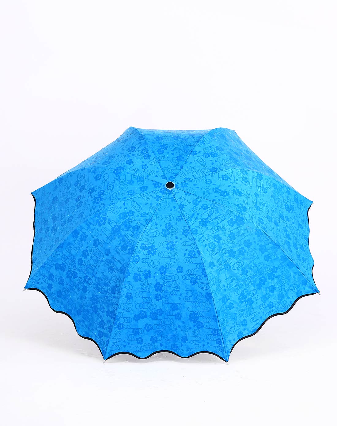 蓝色遇水开花防晒遮阳伞
