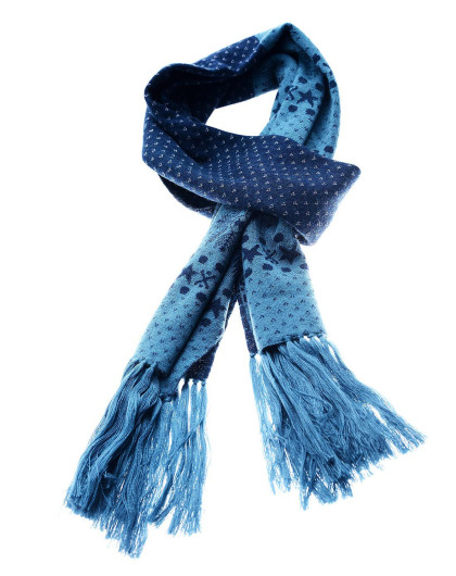 湖蓝色时尚保暖围巾