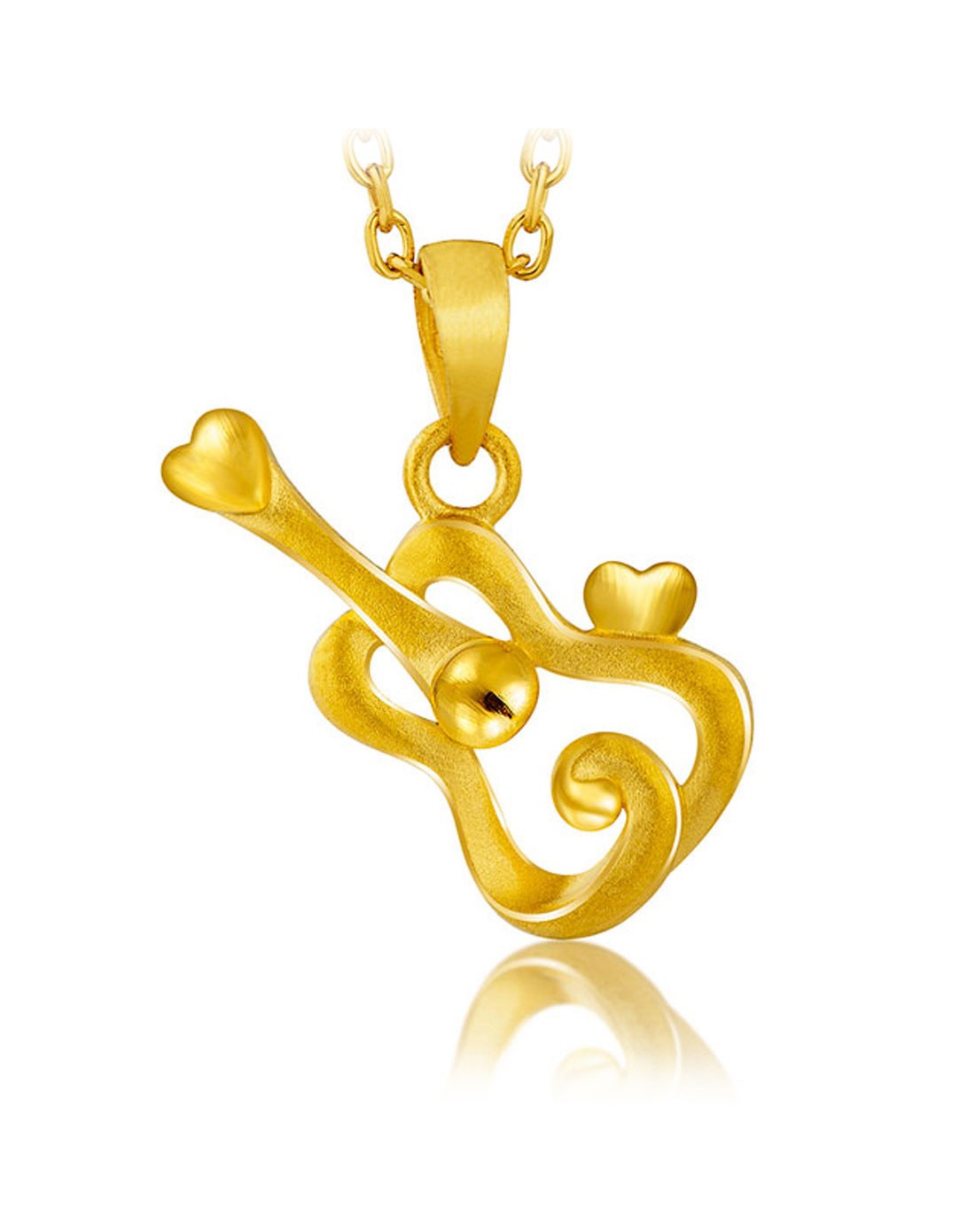 六福珠宝lukfook jewellery专场千足金吉他黄金吊坠(计价)wpsku00005