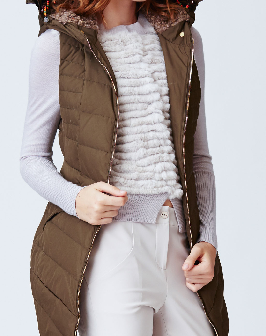 settesante女式羽绒背心ste1102666_唯品会