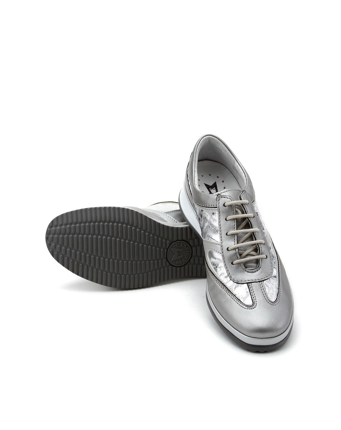 欧洲进口女款深银色优质牛皮休闲鞋