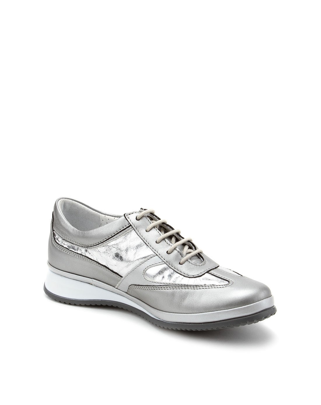 欧洲进口女款深银色优质牛皮休闲鞋