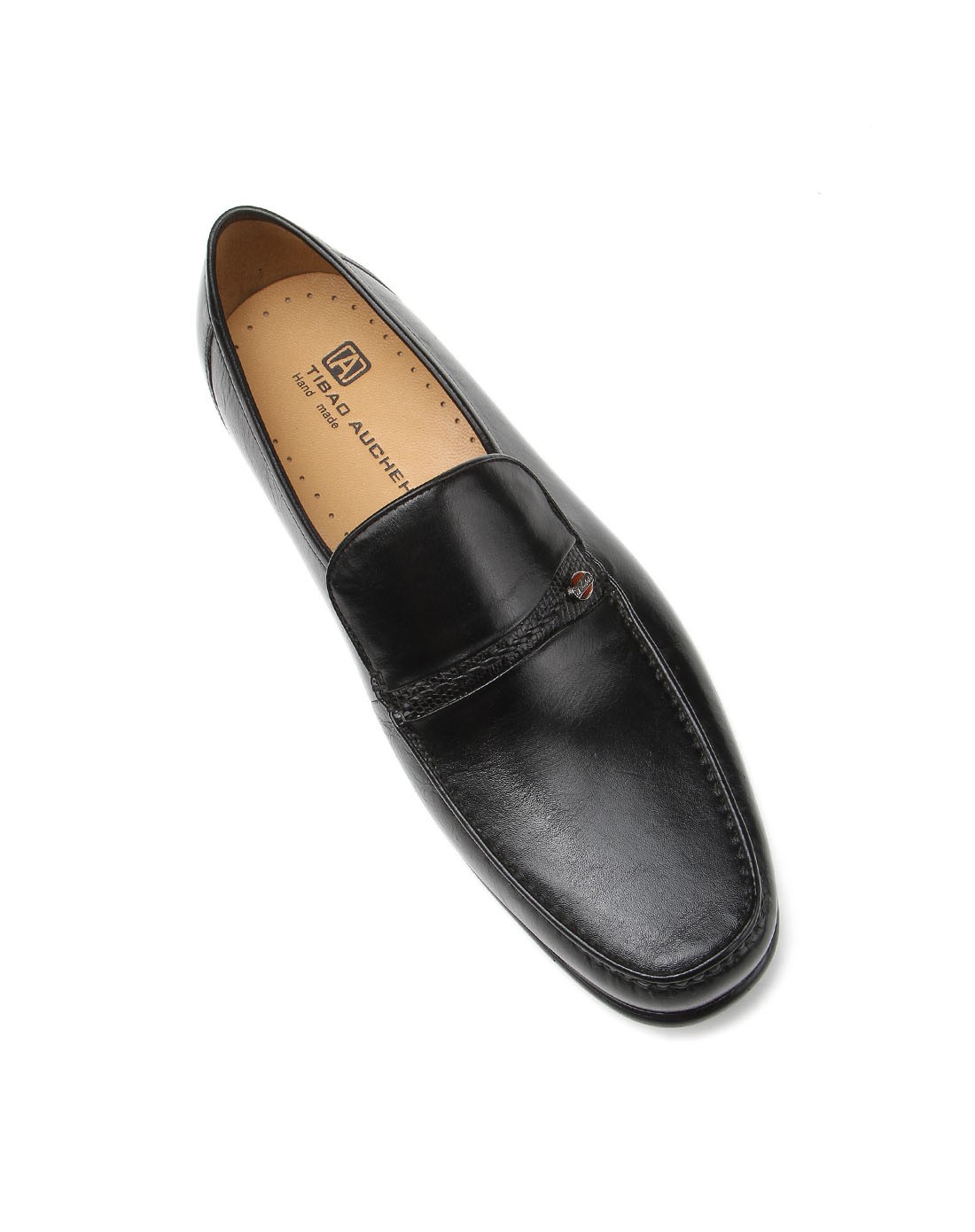 意大利进口黑色袋鼠皮舒适正装单鞋