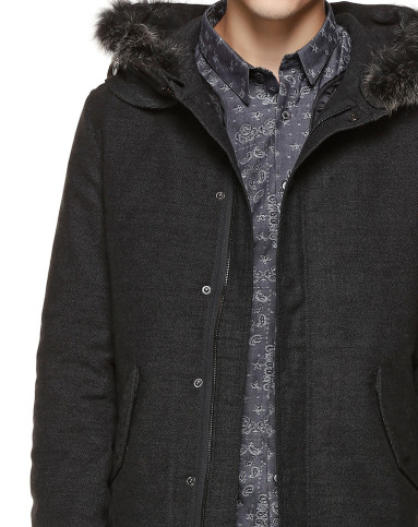 blackgateone67黑色韩版连帽长袖棉服b11306099_唯品会