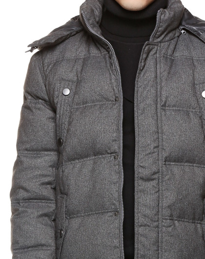 blackgateone67浅灰色连帽年轻活力长袖羽绒服b21428691_唯品会