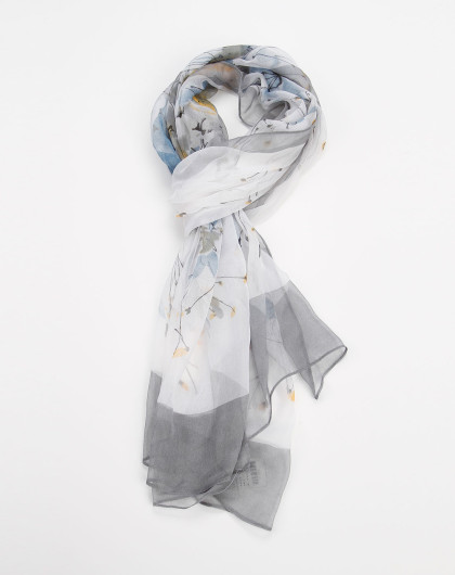 b&balos配件专场蓝/灰色休闲印花围巾s4271042_唯品会