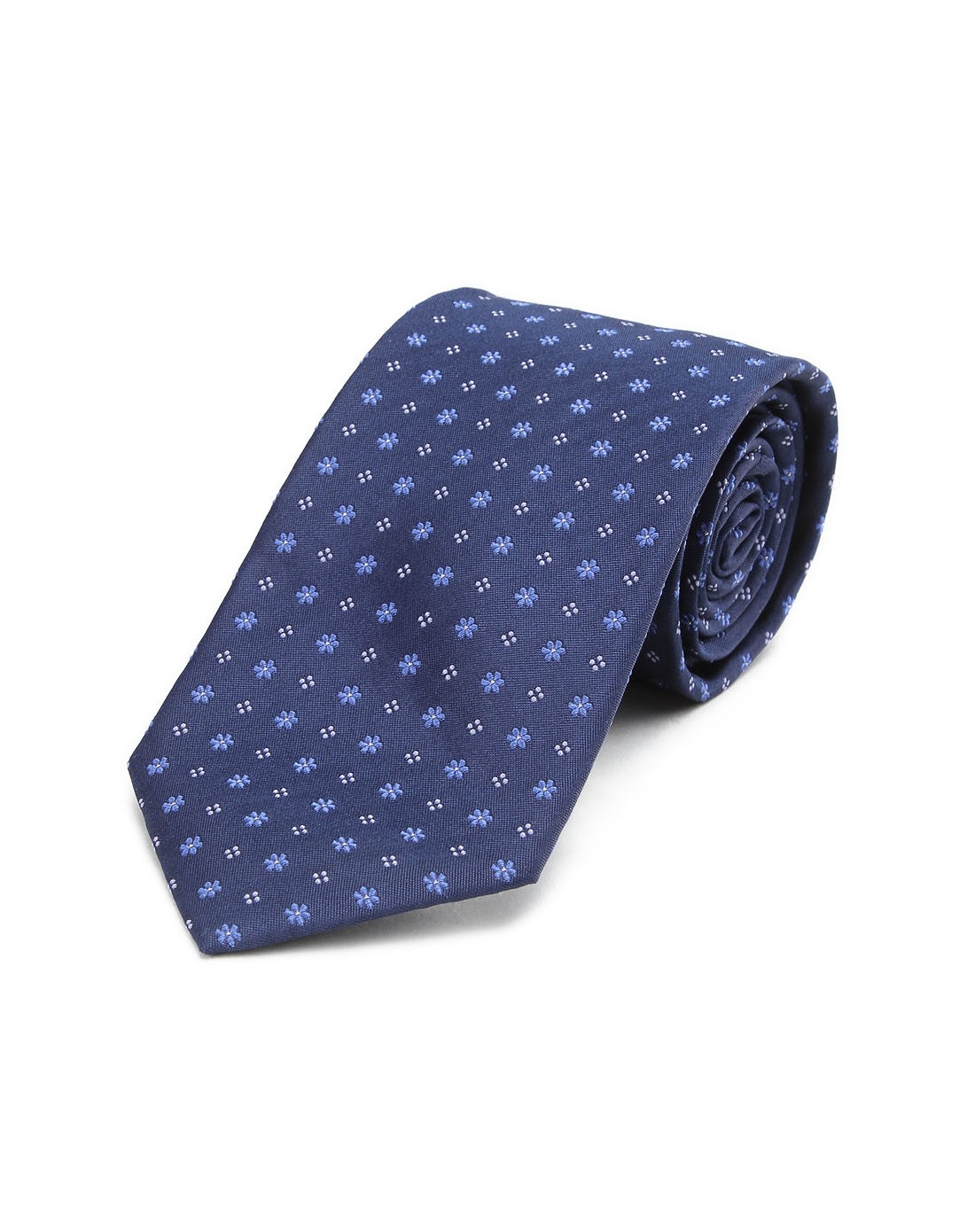 蓝豹深蓝色精致碎花时尚领带