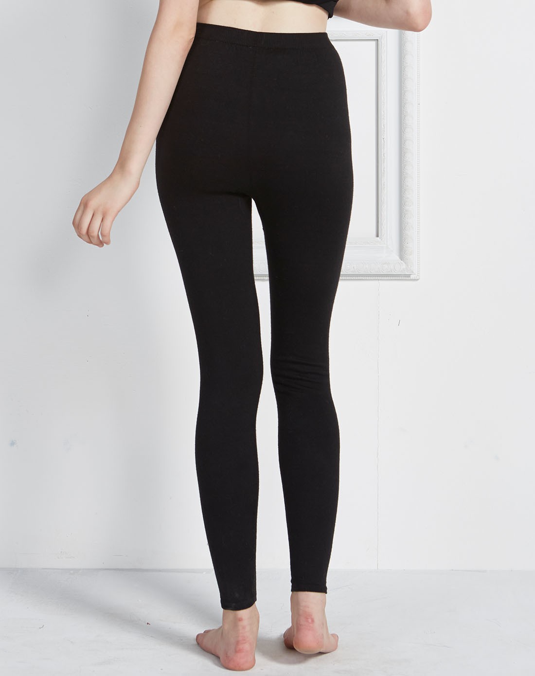 女士黑色修身体型裤