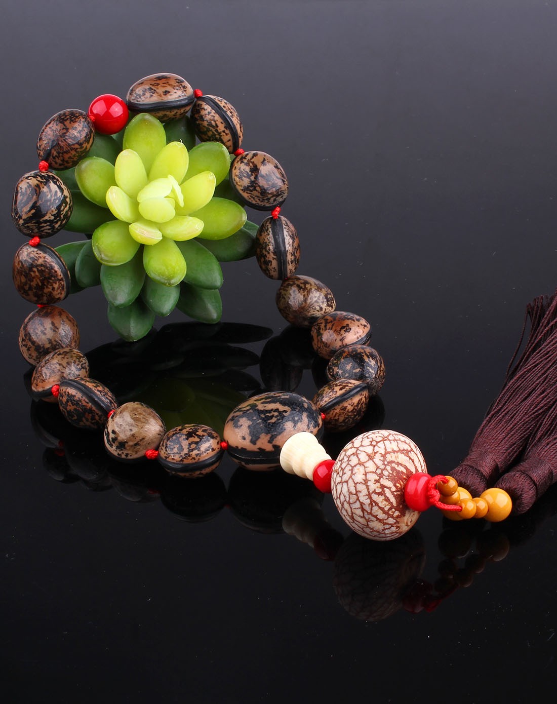 天然大颗木鱼菩提串制血丝菩提车挂件