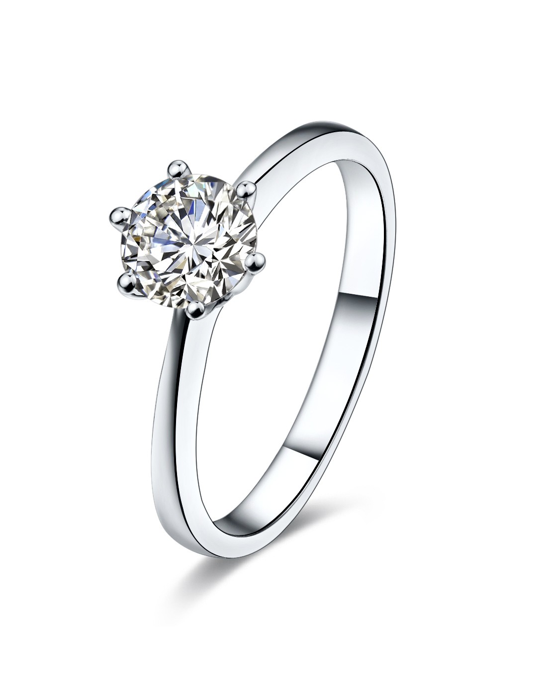 35分18k金钻石女戒-经典六爪