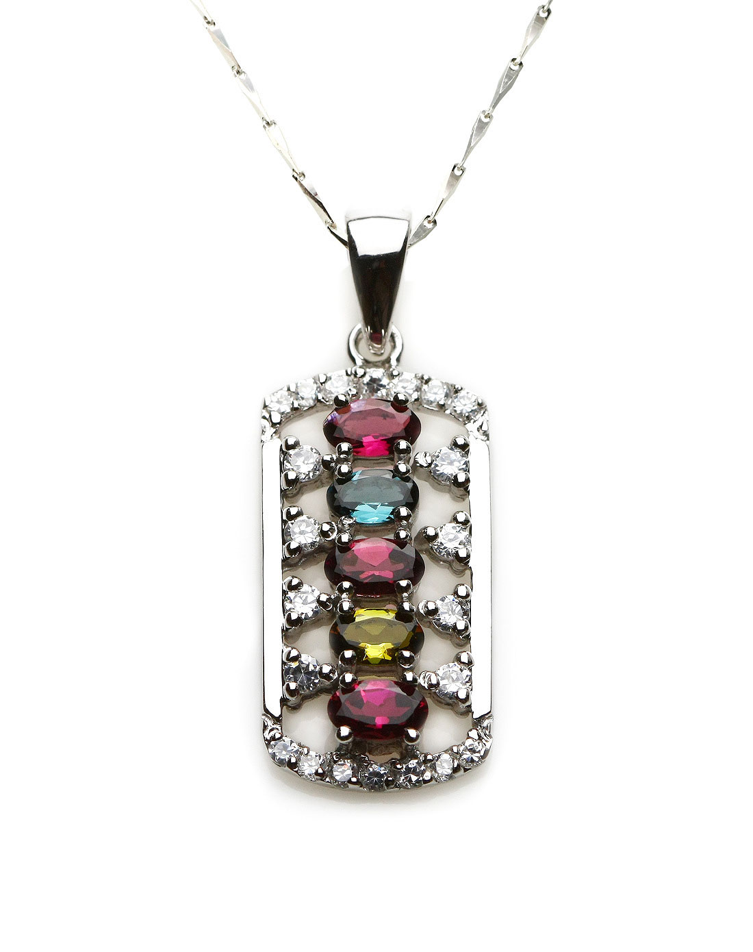 女彩色精美碧玺吊坠心灵邂逅