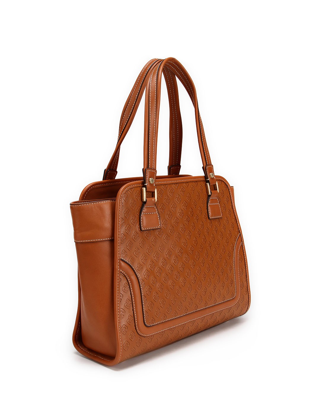 女款棕色logo时尚大气手拎包