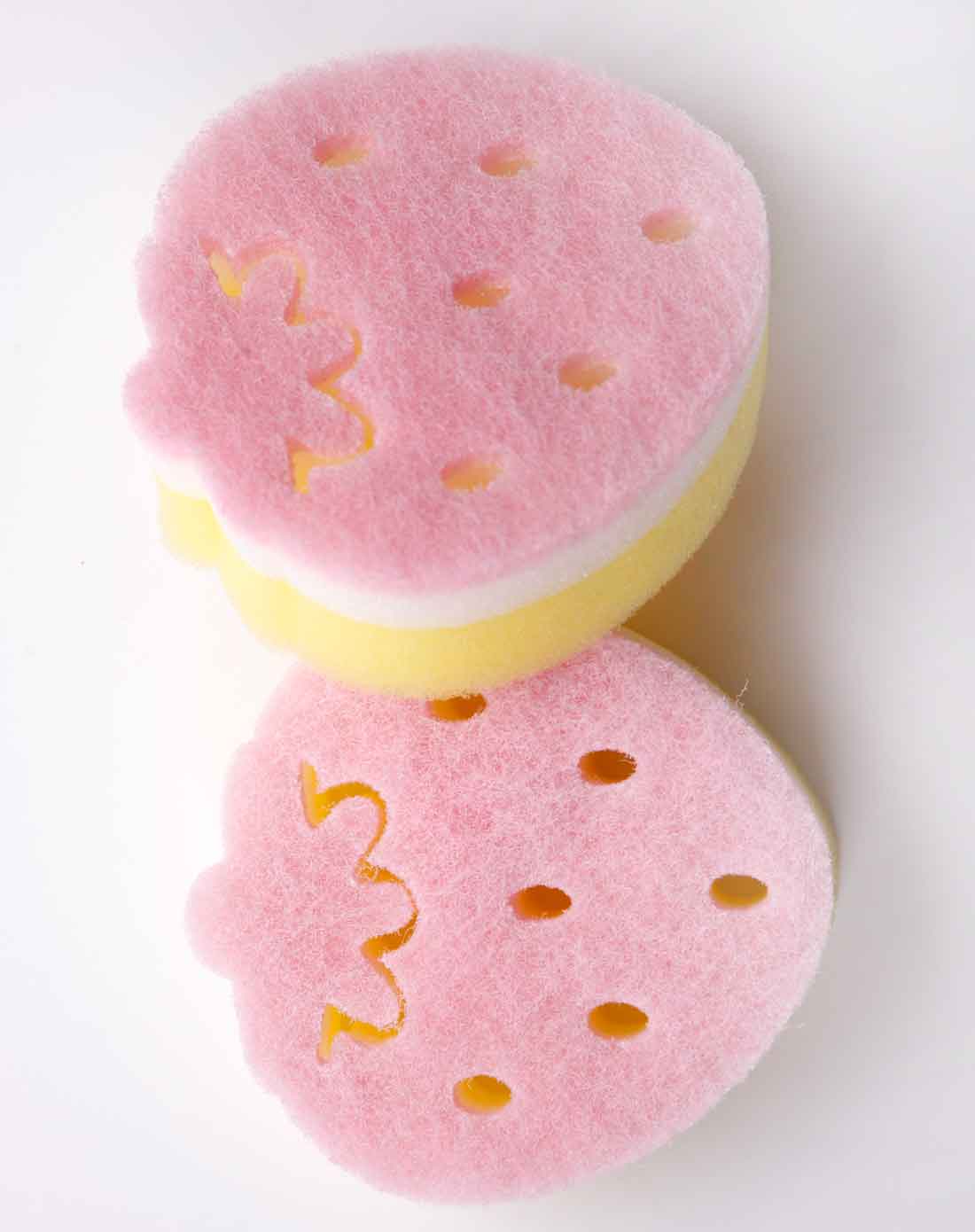 > 粉色草莓去角质免搓浴擦2个装