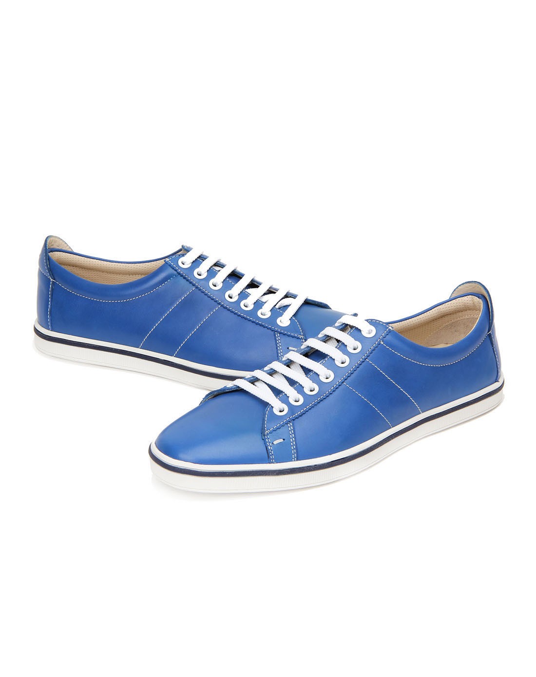 蓝色牛皮时尚皮鞋