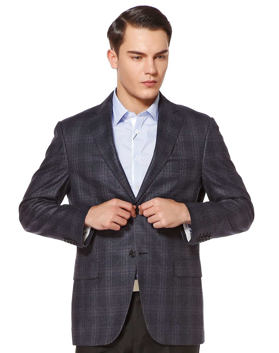 威斯康尼vskonne深灰蓝色都市经典长袖西服912820351903_唯品会