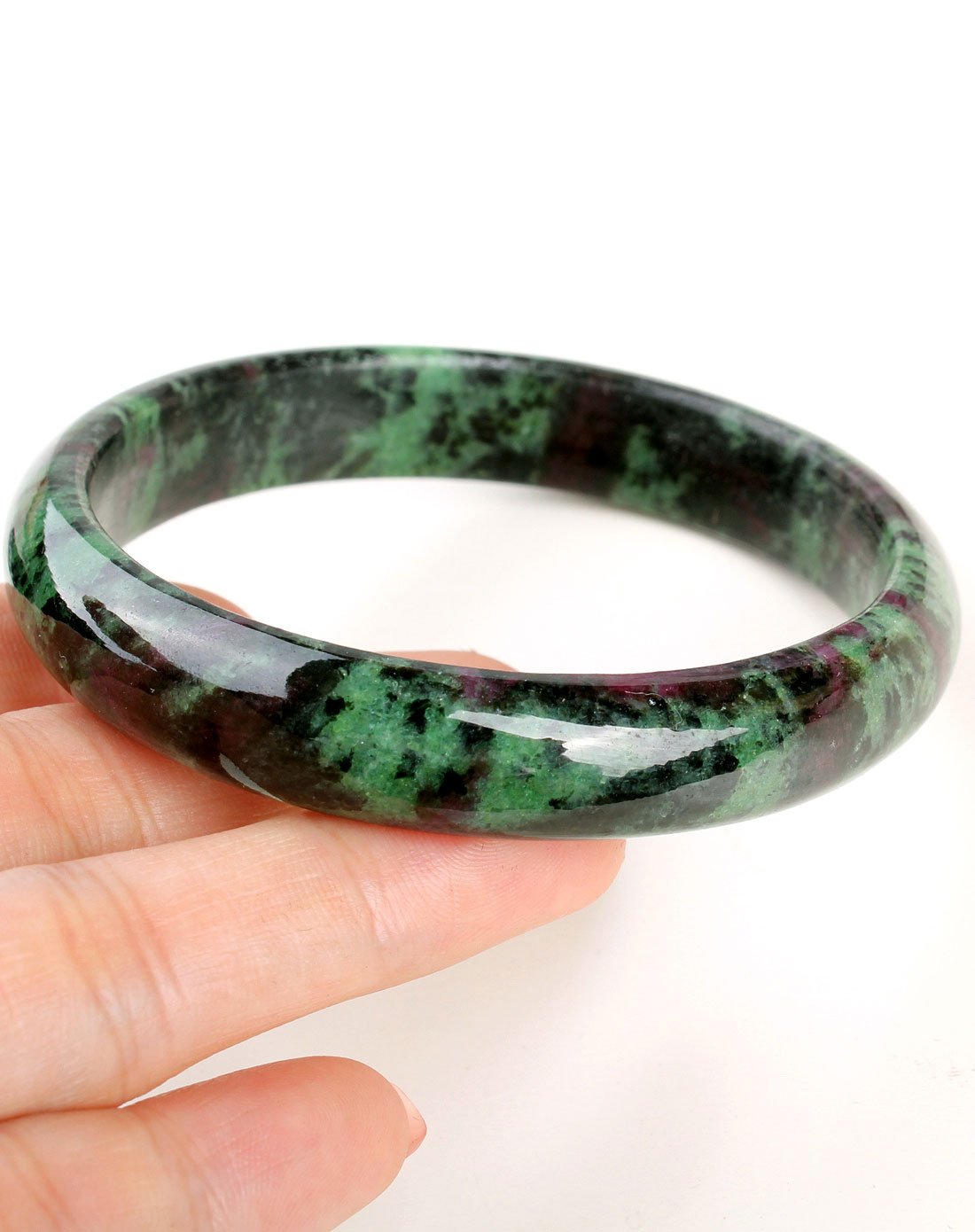 天然红绿宝手镯(附珠宝鉴定证书)