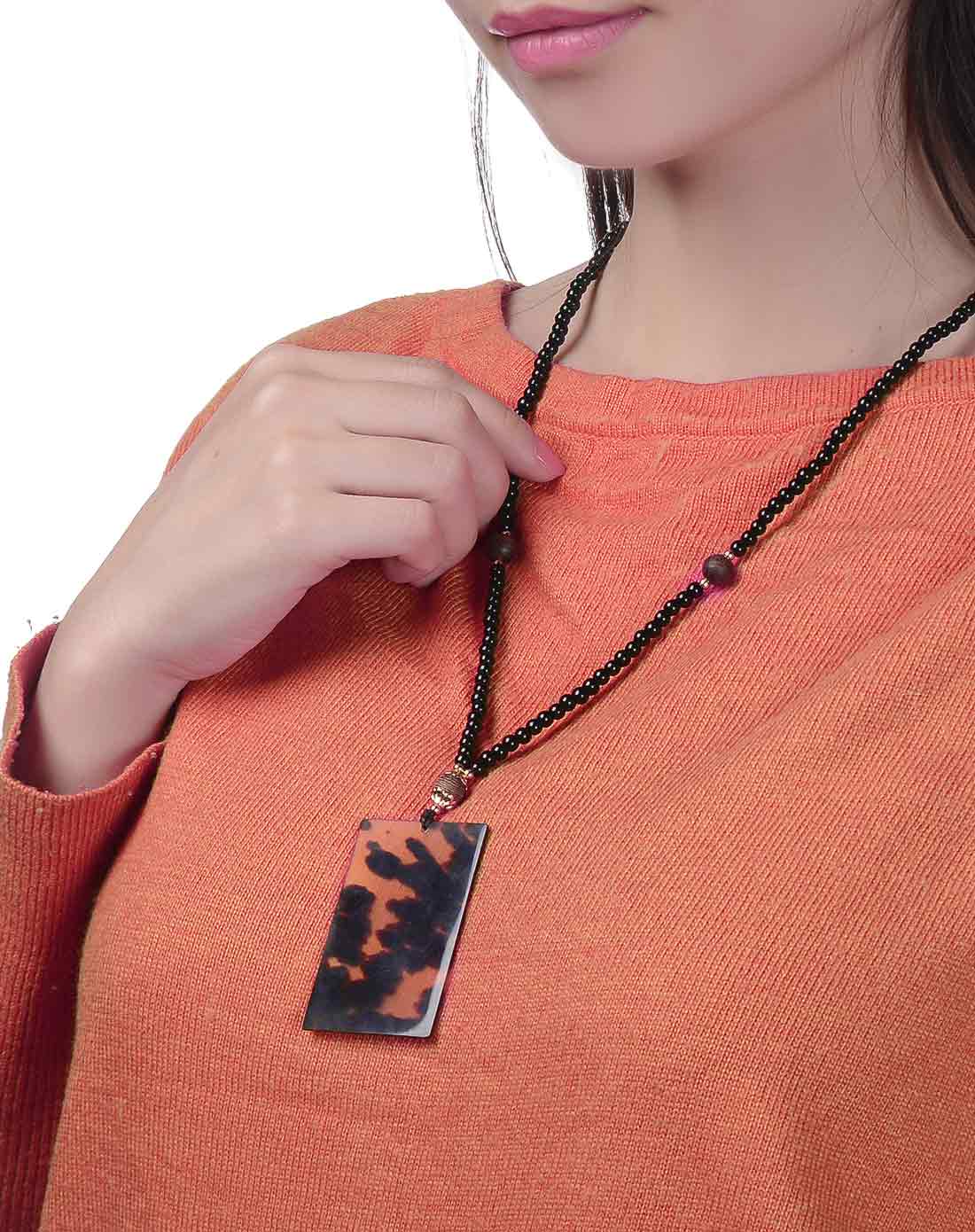 有机宝石玳瑁平安牌毛衣链车挂多用(附证书)