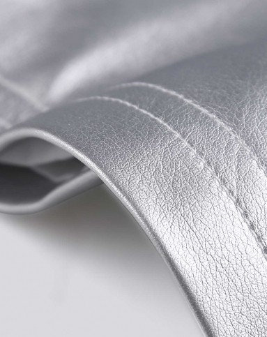 银色银面珠光质感包臀半身裙