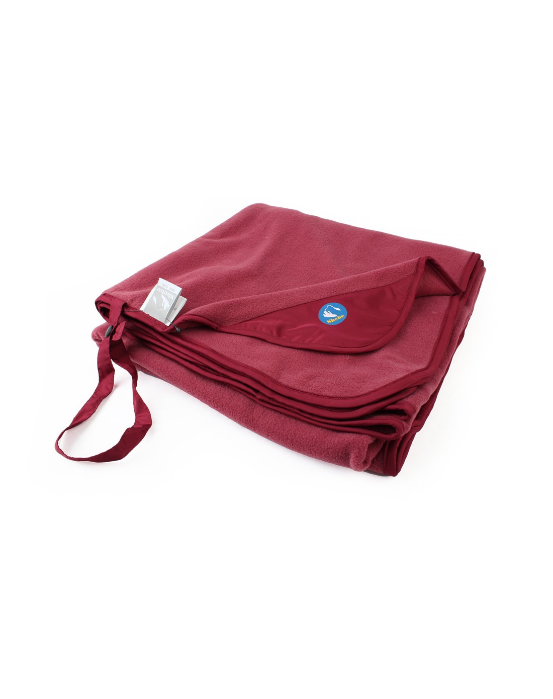 中性款深洋红色300克正方毛绒保暖毯