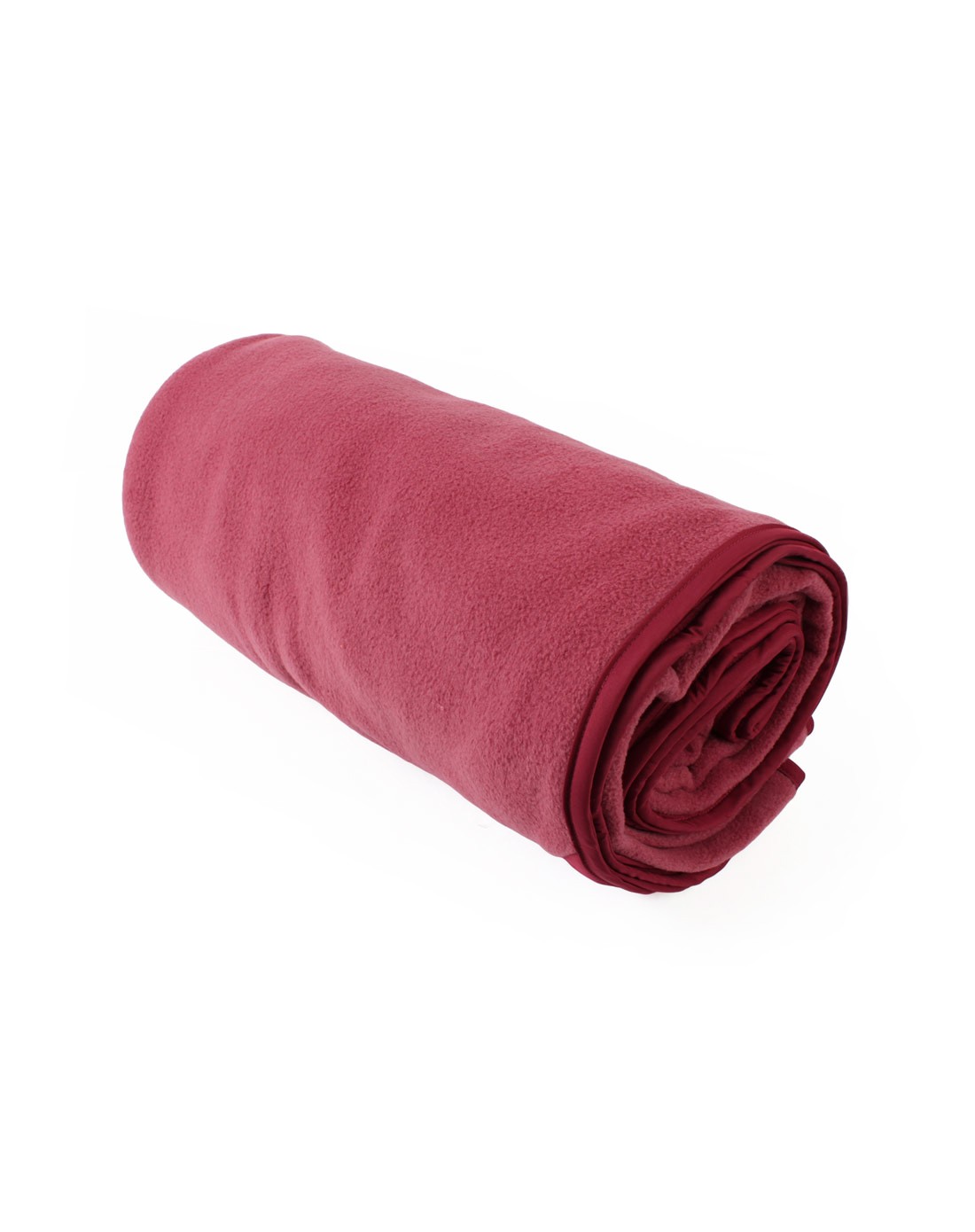 中性款深洋红色300克正方毛绒保暖毯