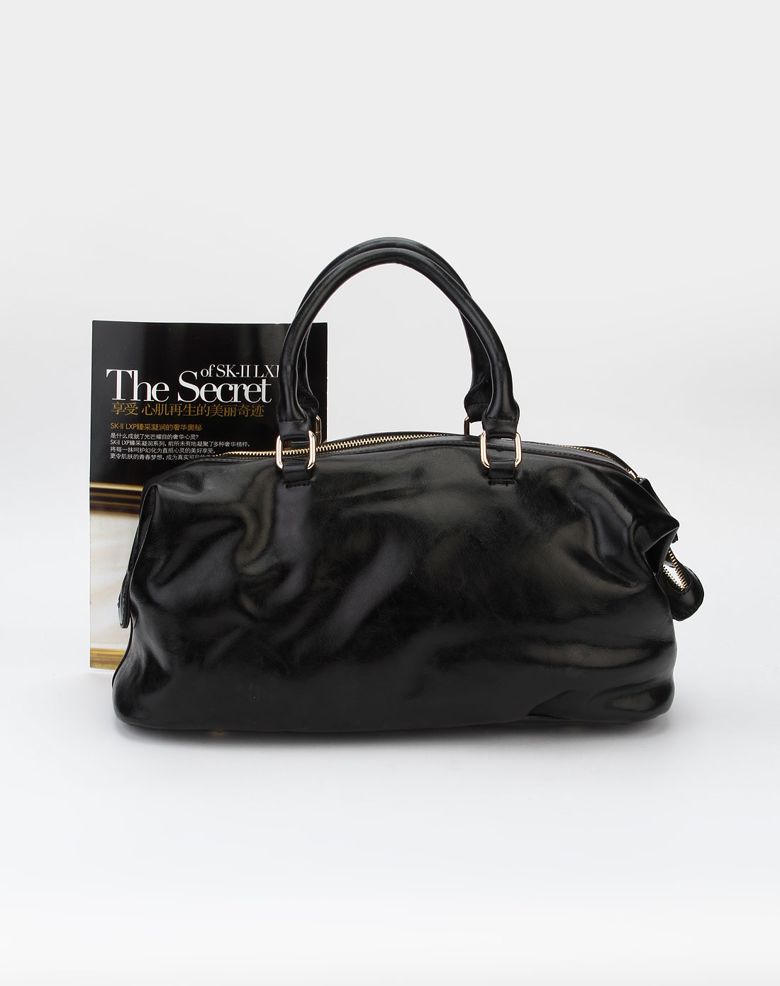 黑桃皇后queen spade女包专场-黑色欧美简约枕头形手提包