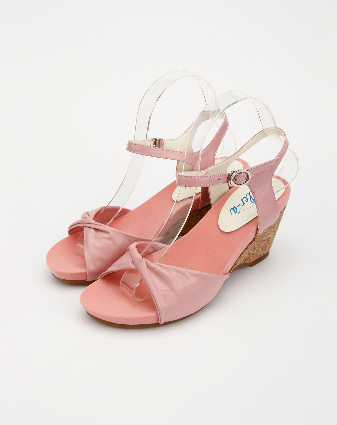 爱旅儿 女款浅粉色羊皮凉鞋