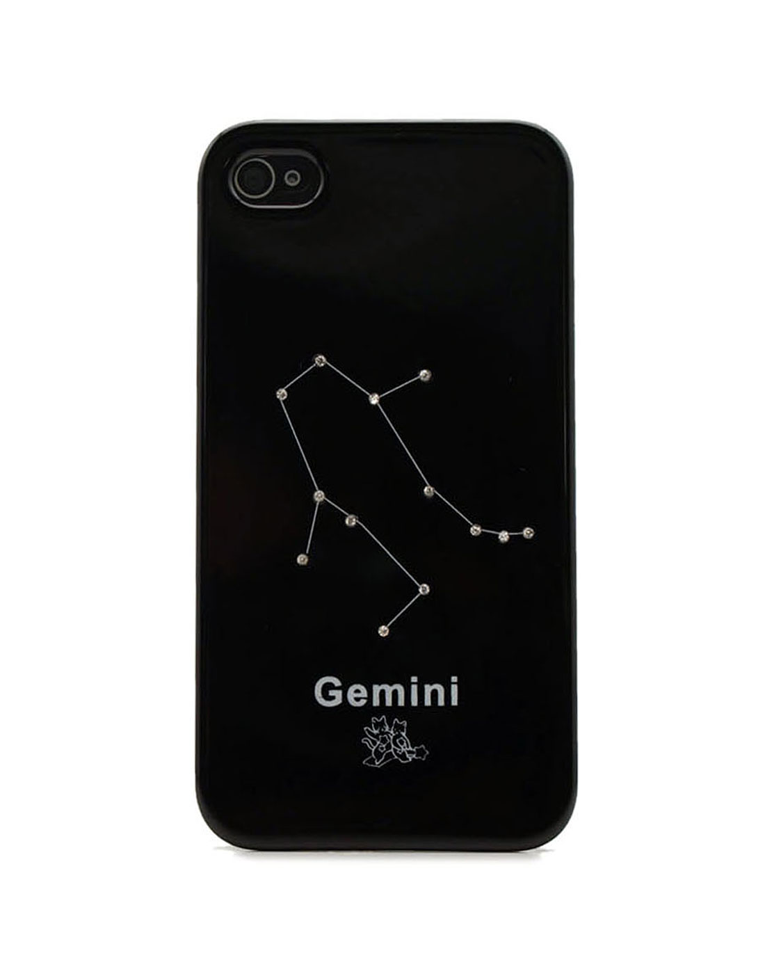 iphone4/4s 黑色双子座gemini星座闪钻系列保护壳