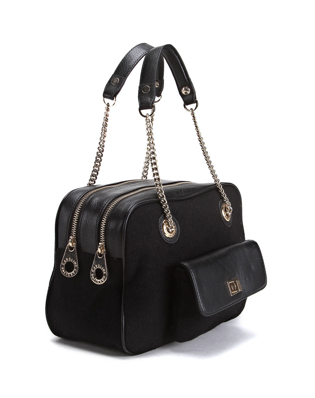 卡洛琳caroline&艾薇aivei女装卡洛琳黑色时尚斯文百搭手拎包12c1606