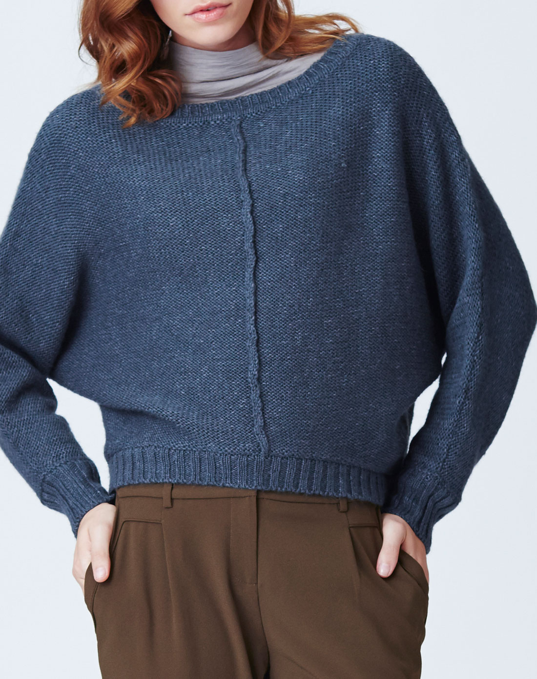 settesante灰色混纺针织衫stf5l-11008_唯品会