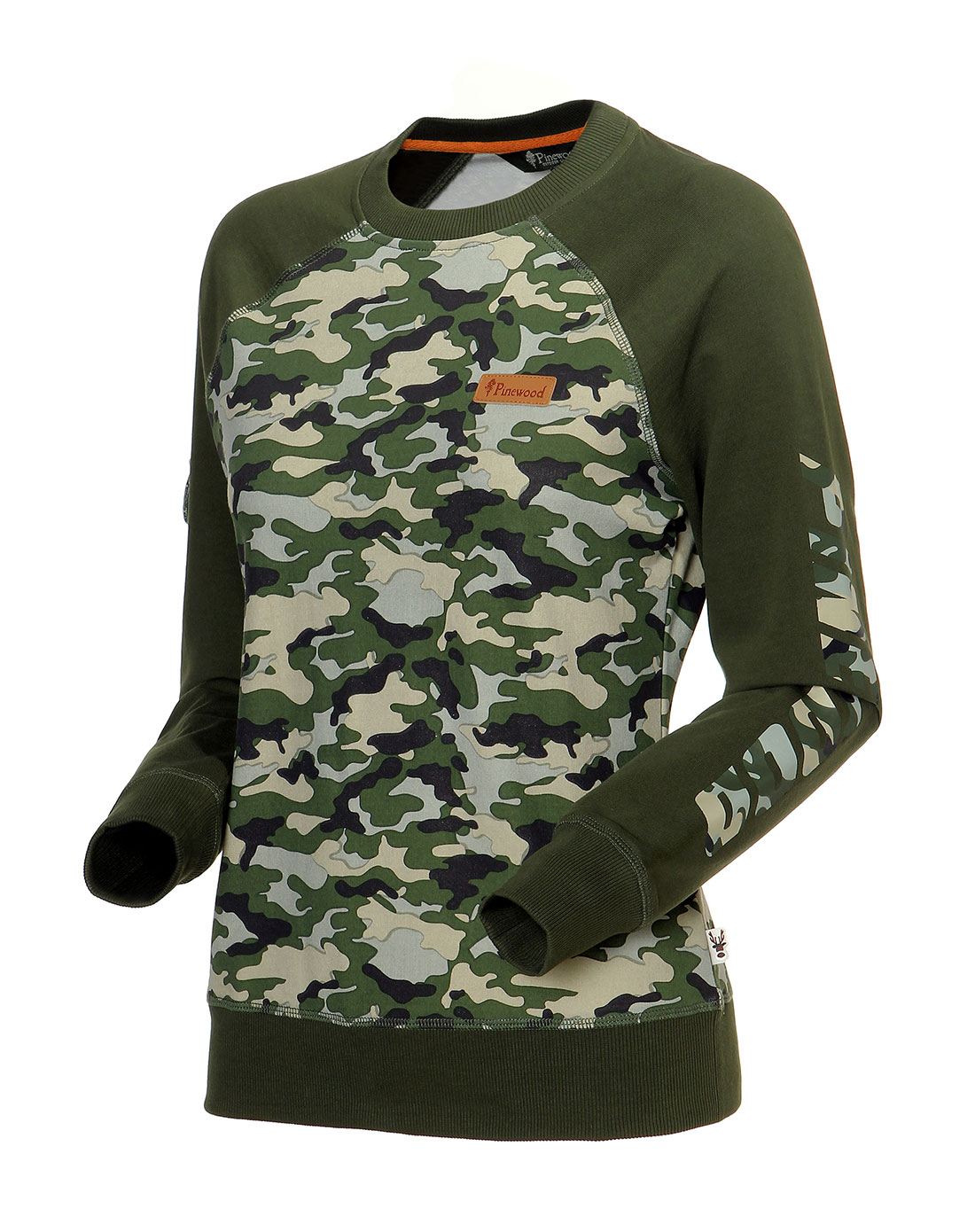 磐雾pinewood 女款橄榄绿迷彩套头衫