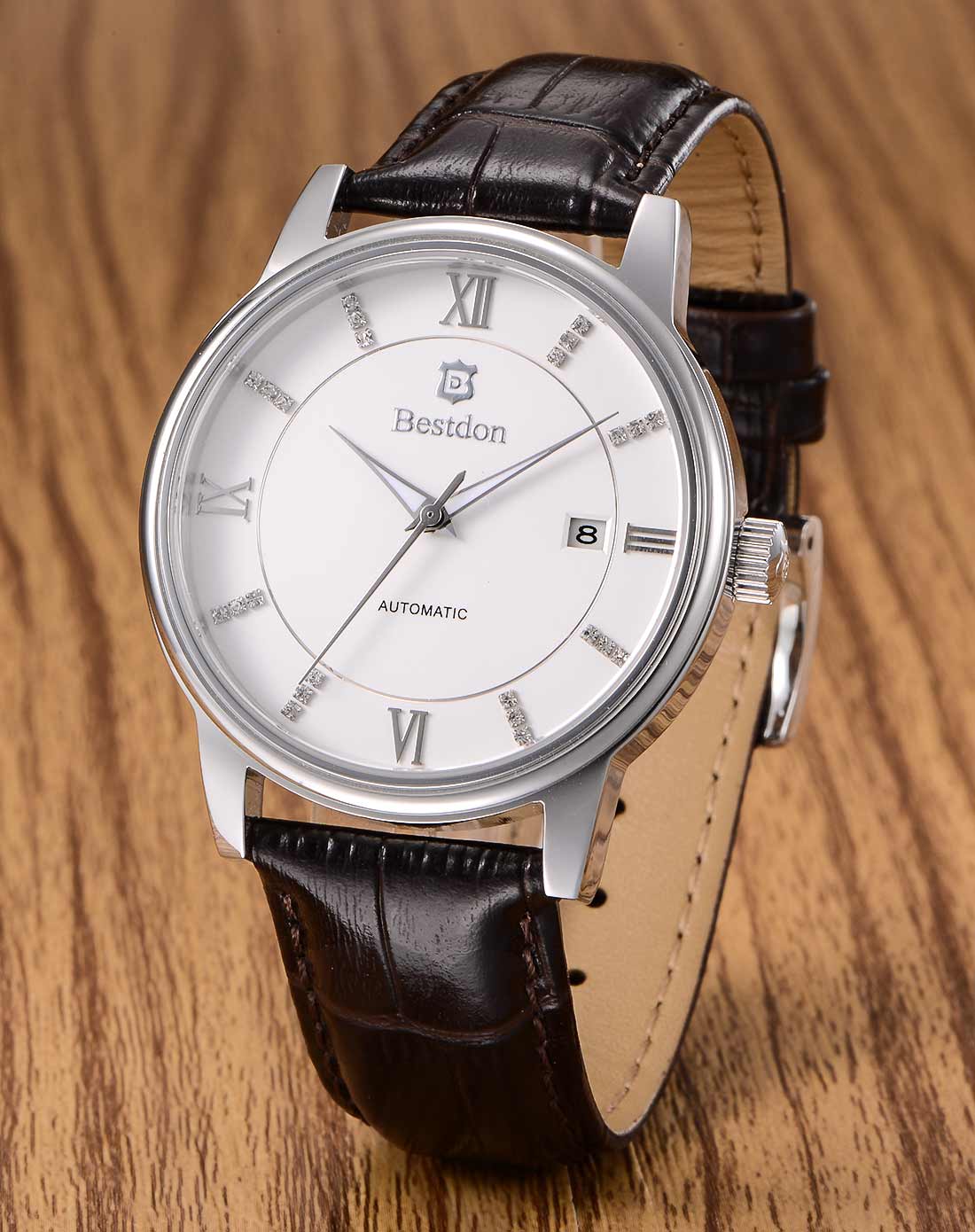 bestdon手表专场 > 男款 商务经典白壳黑皮带机械表