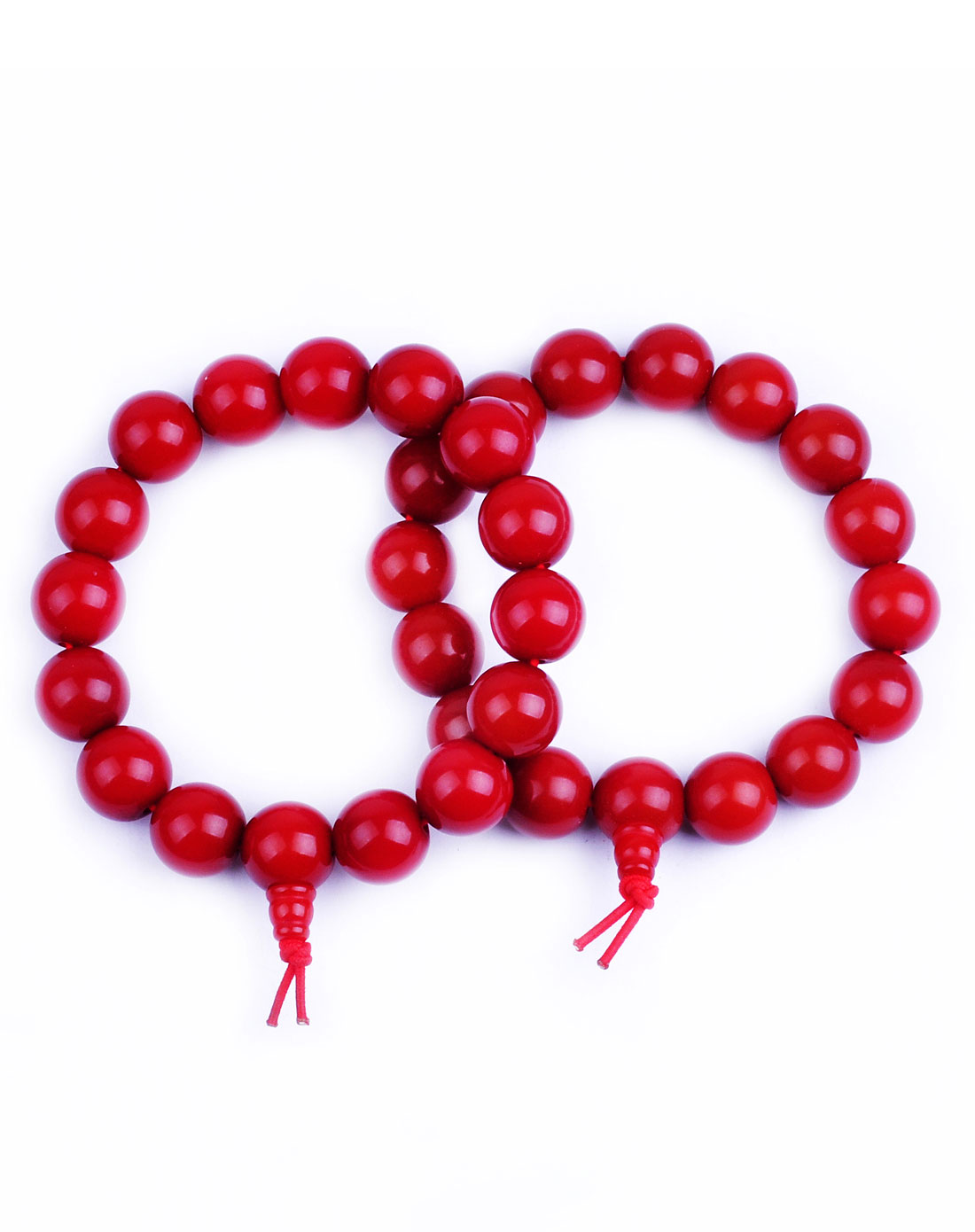 中性红色菩提根情侣手串