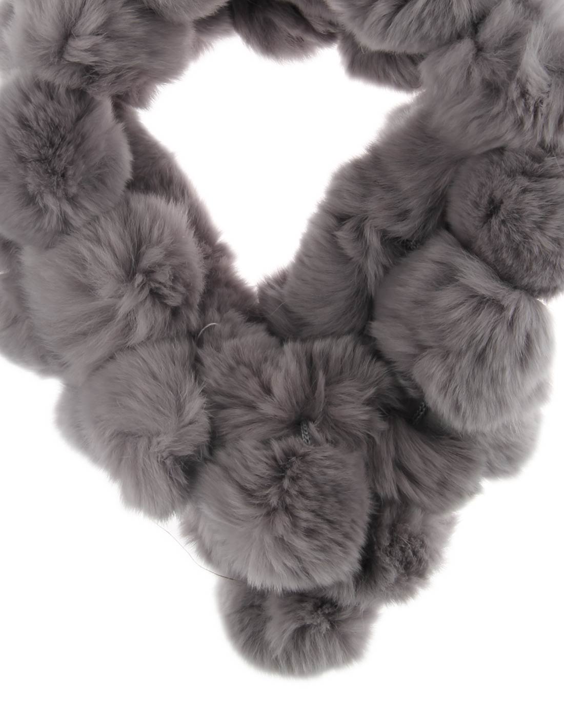 灰色獭兔毛围巾