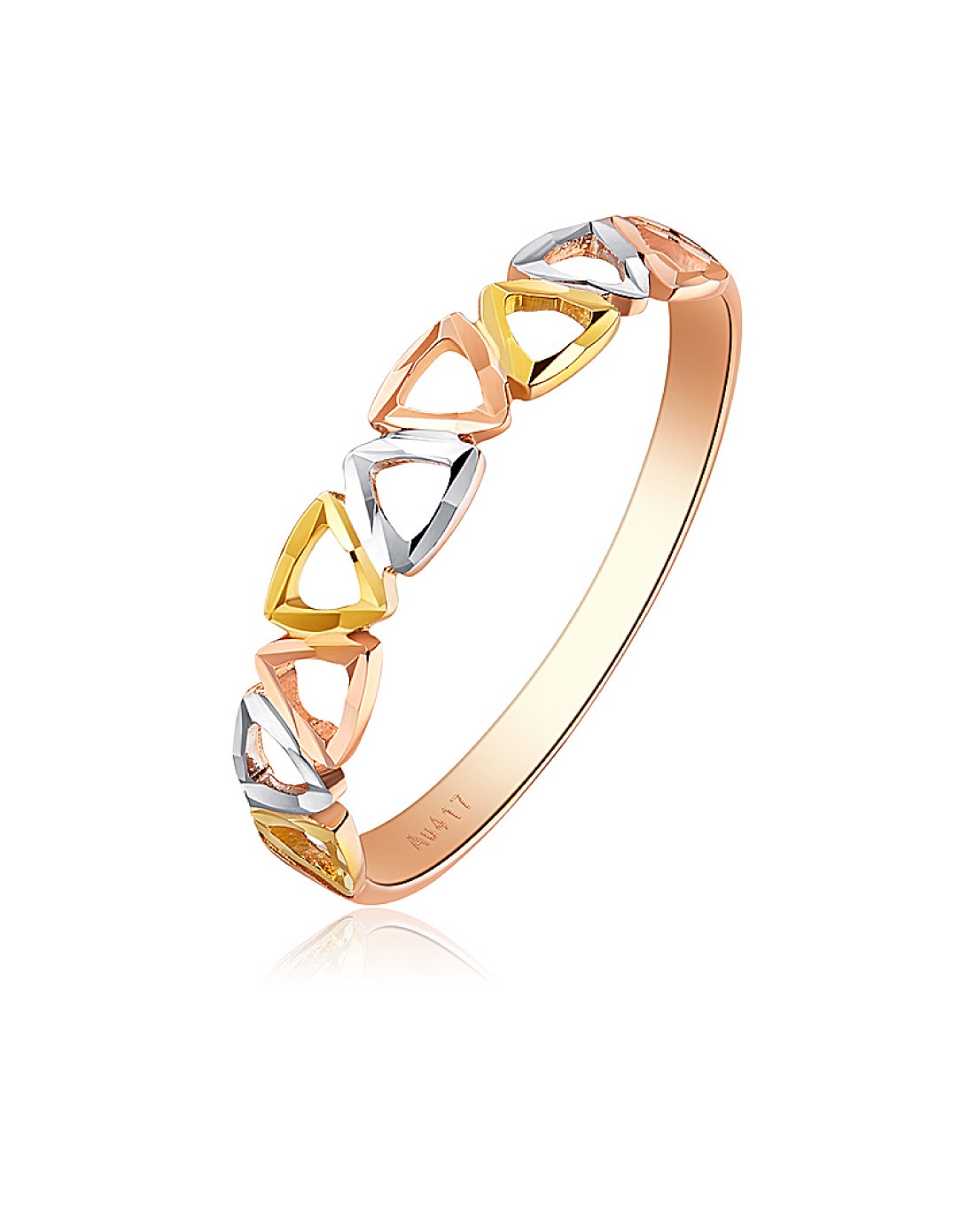 分色菱形10k金戒指